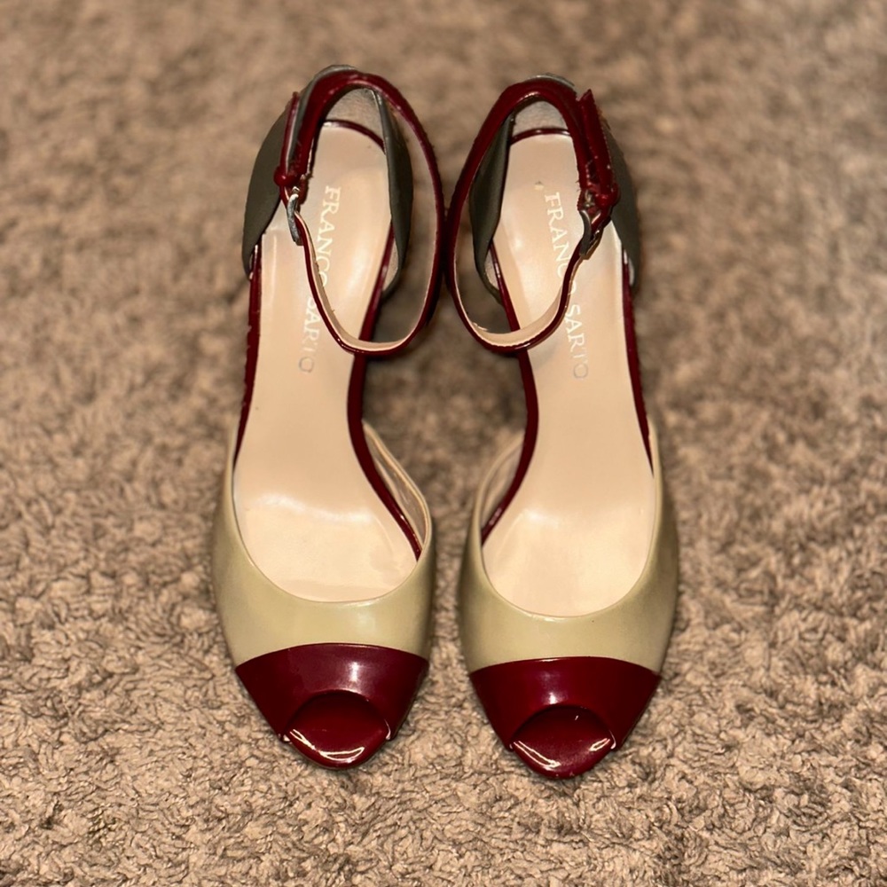 Red and tan heels